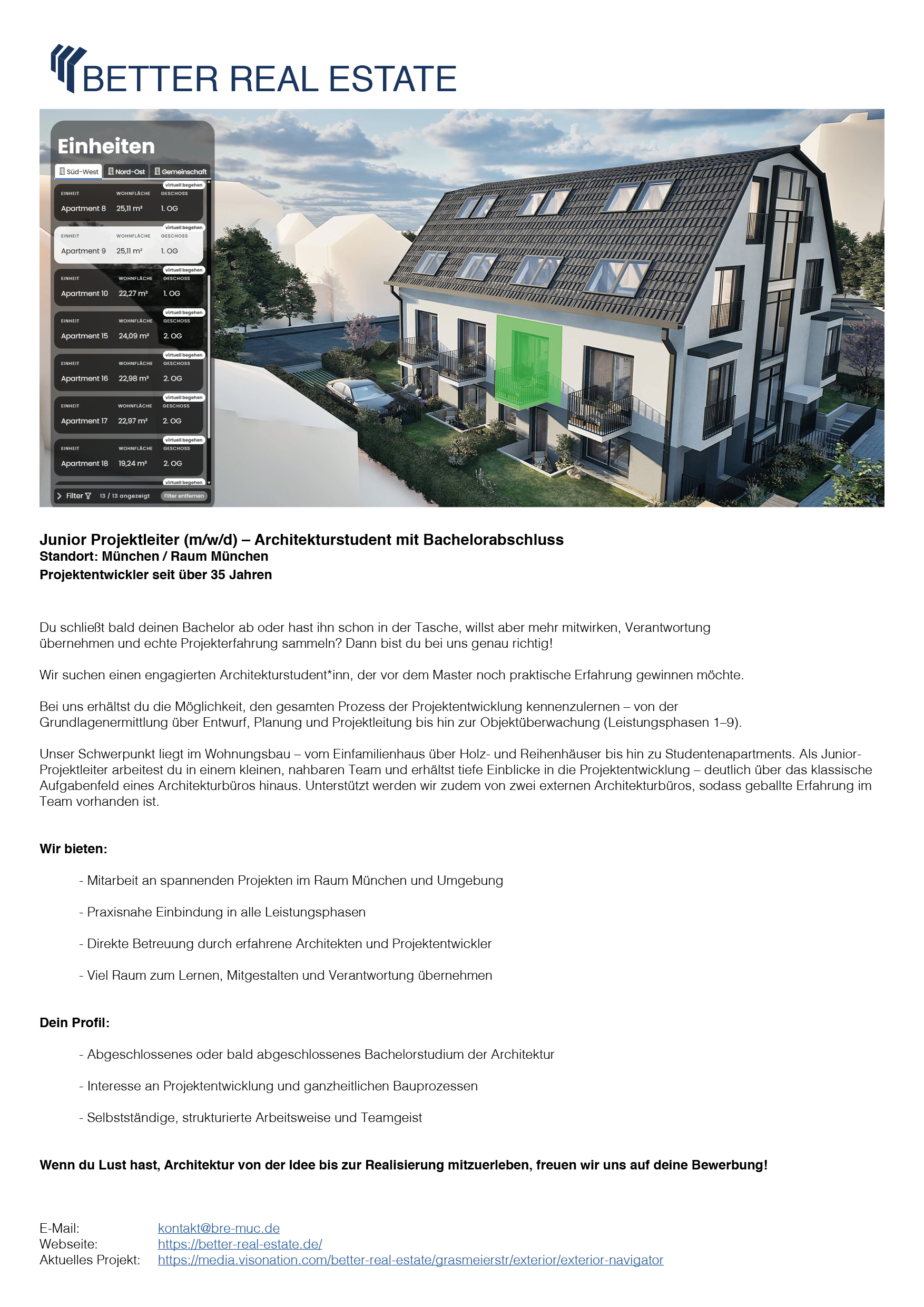 Stellenausschreibungsposter Better Real Estate