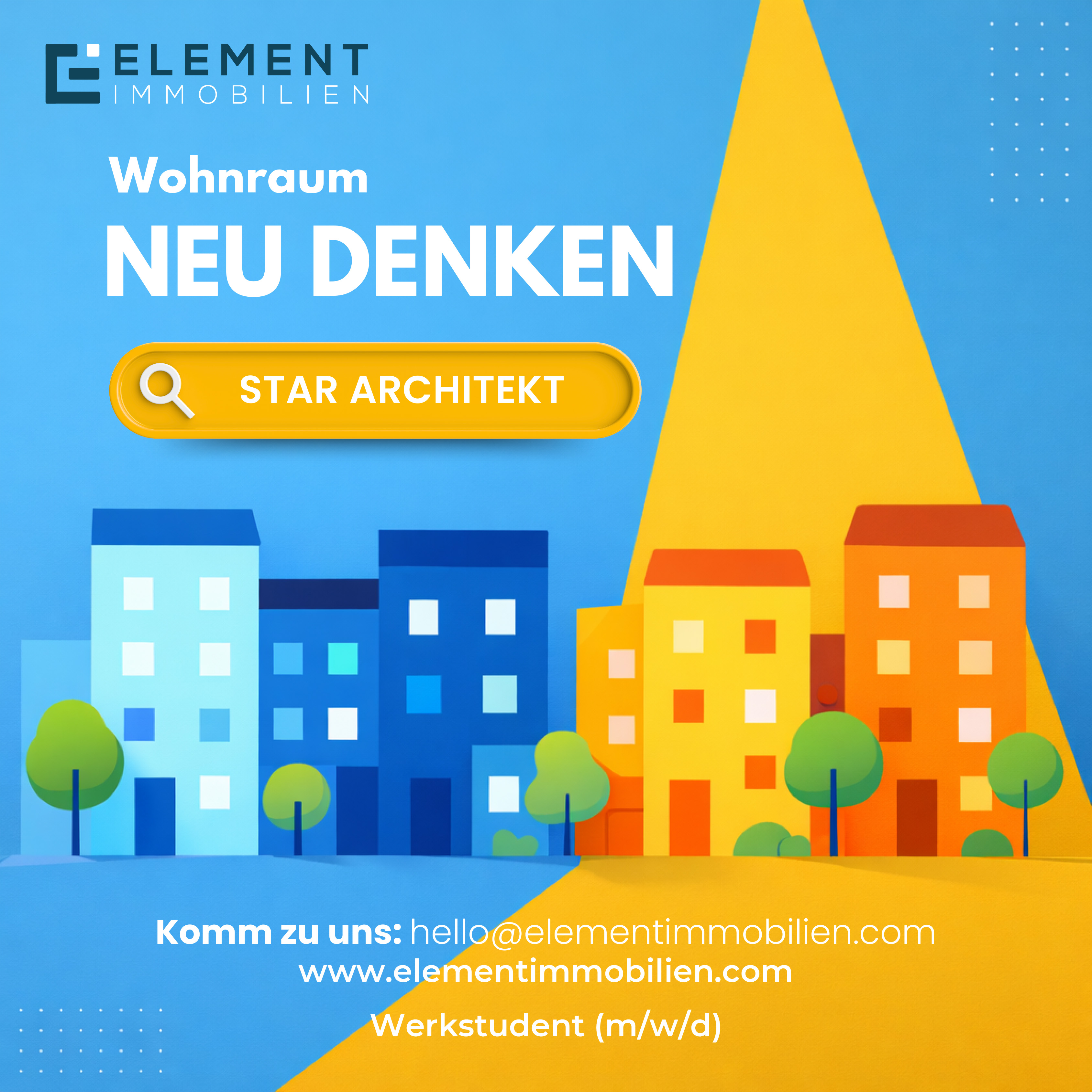 Stellenausschreibungsposter Element Immobilien GmbH