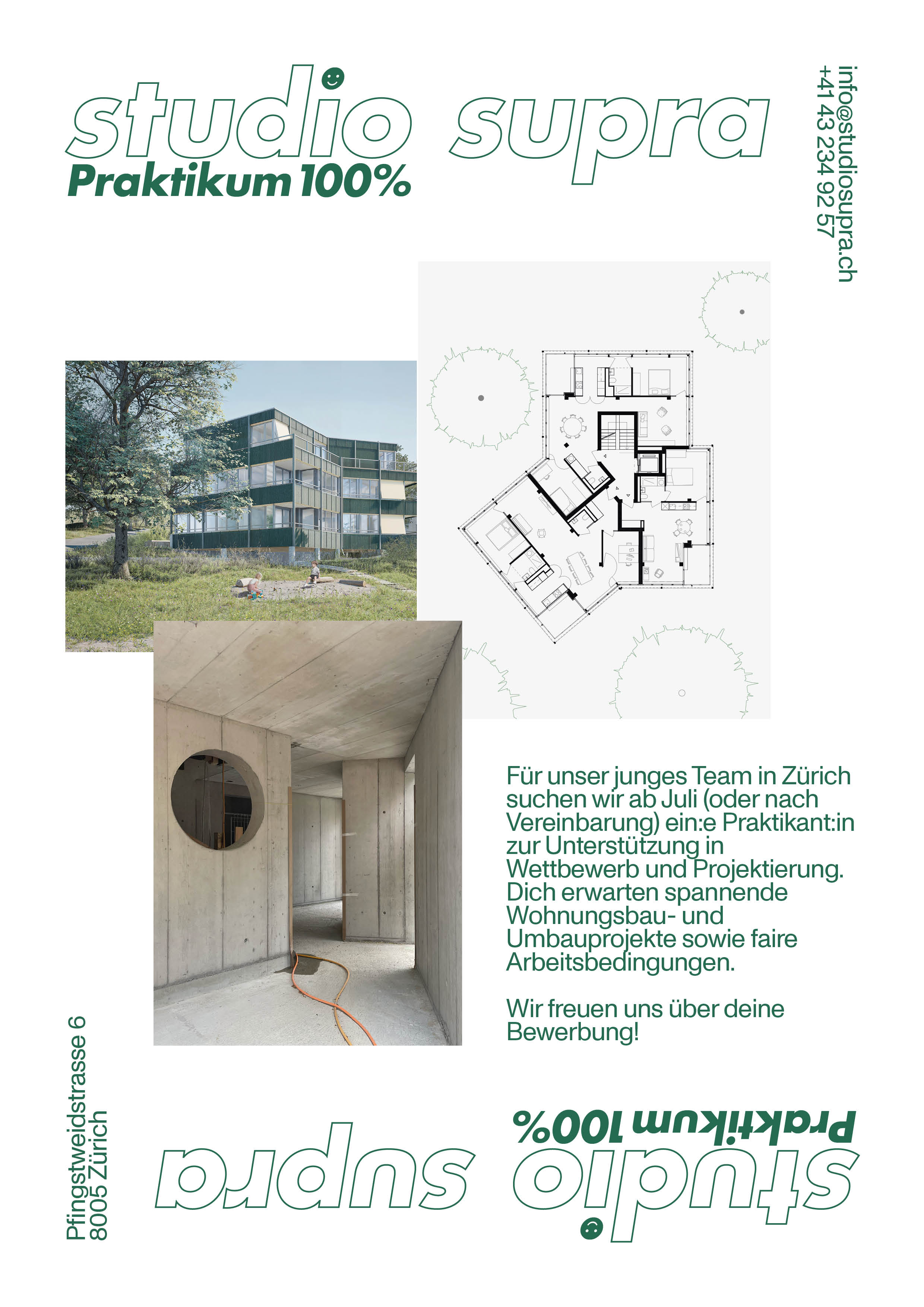 Stellenausschreibungsposter studio supra