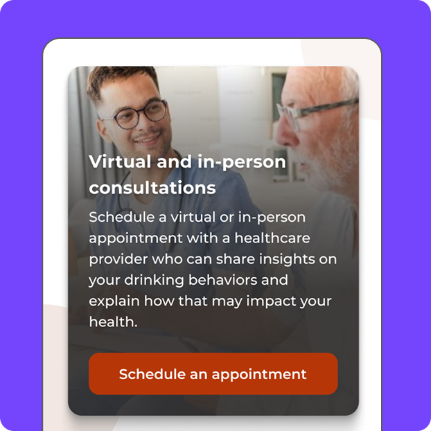 Virtual and in person consultations within the app