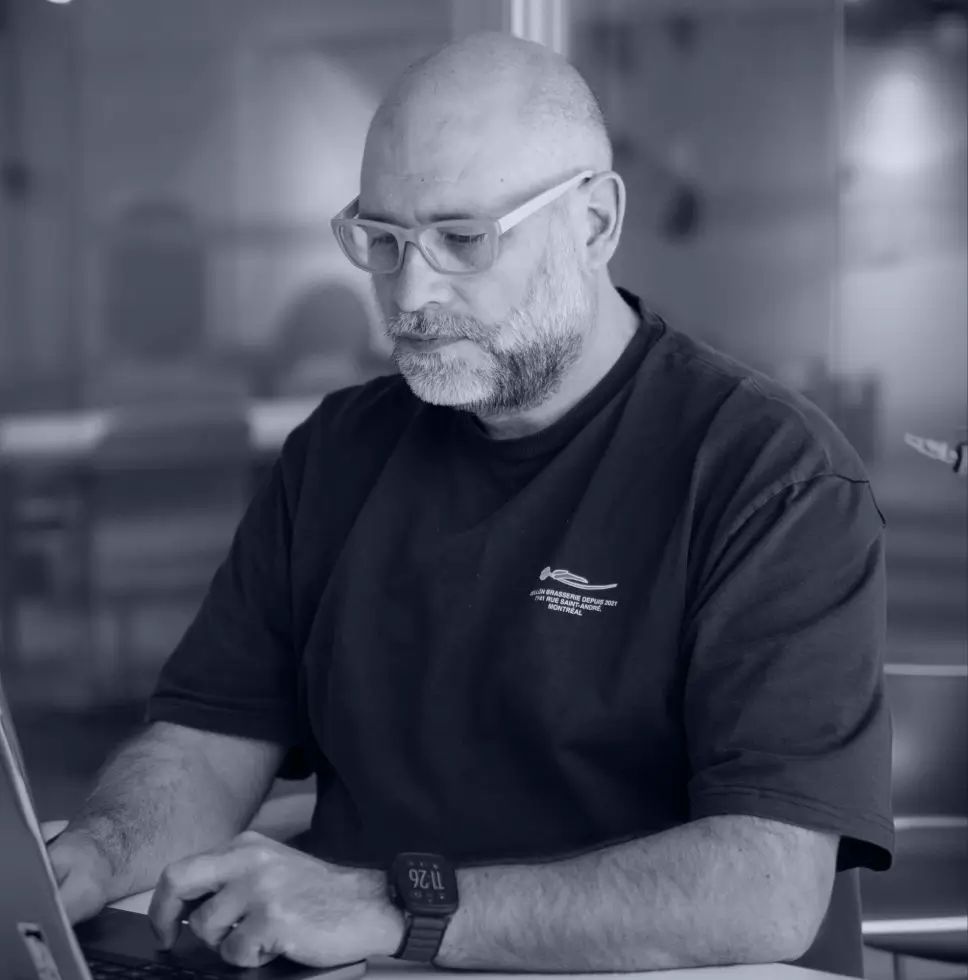 A portrait of Light-it's innovation lab manager while working remotely