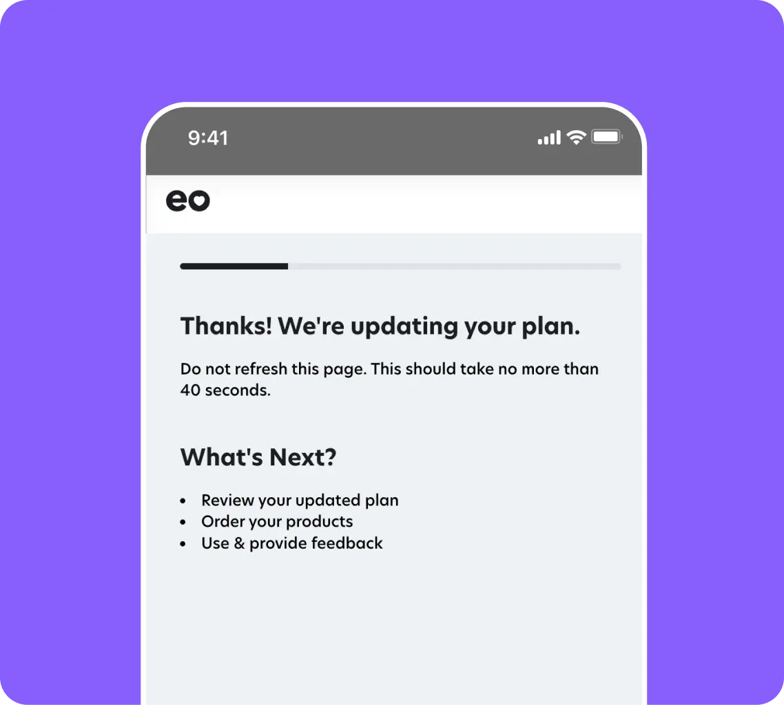 AI-powered care plan generation screen in the eo Care platform suggesting personalized medical cannabis treatments