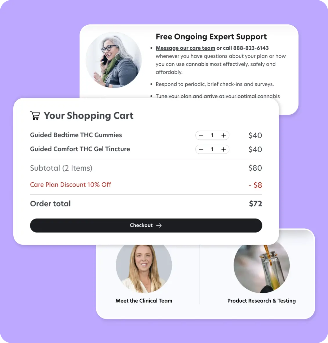 eo Care integrated e-commerce checkout screen for purchasing prescribed medical cannabis products