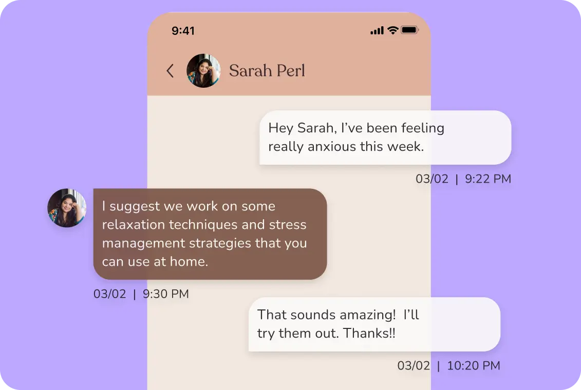 Mavida personalized chat interface between patient and clinical care team