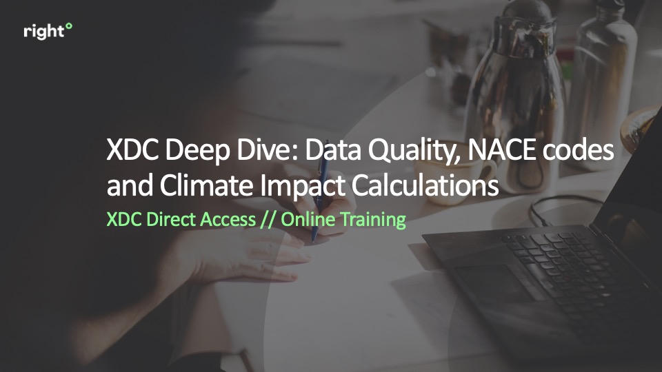 XDC Deep Dive: Data Quality, NACE codes and Climate Impact Calculations