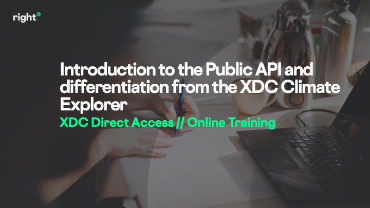 Introduction to the Public API and differentiation from the XDC Climate Explorer