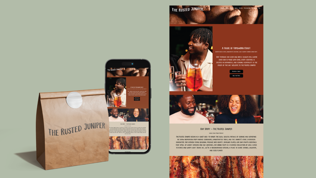 Mockups of bags and website design