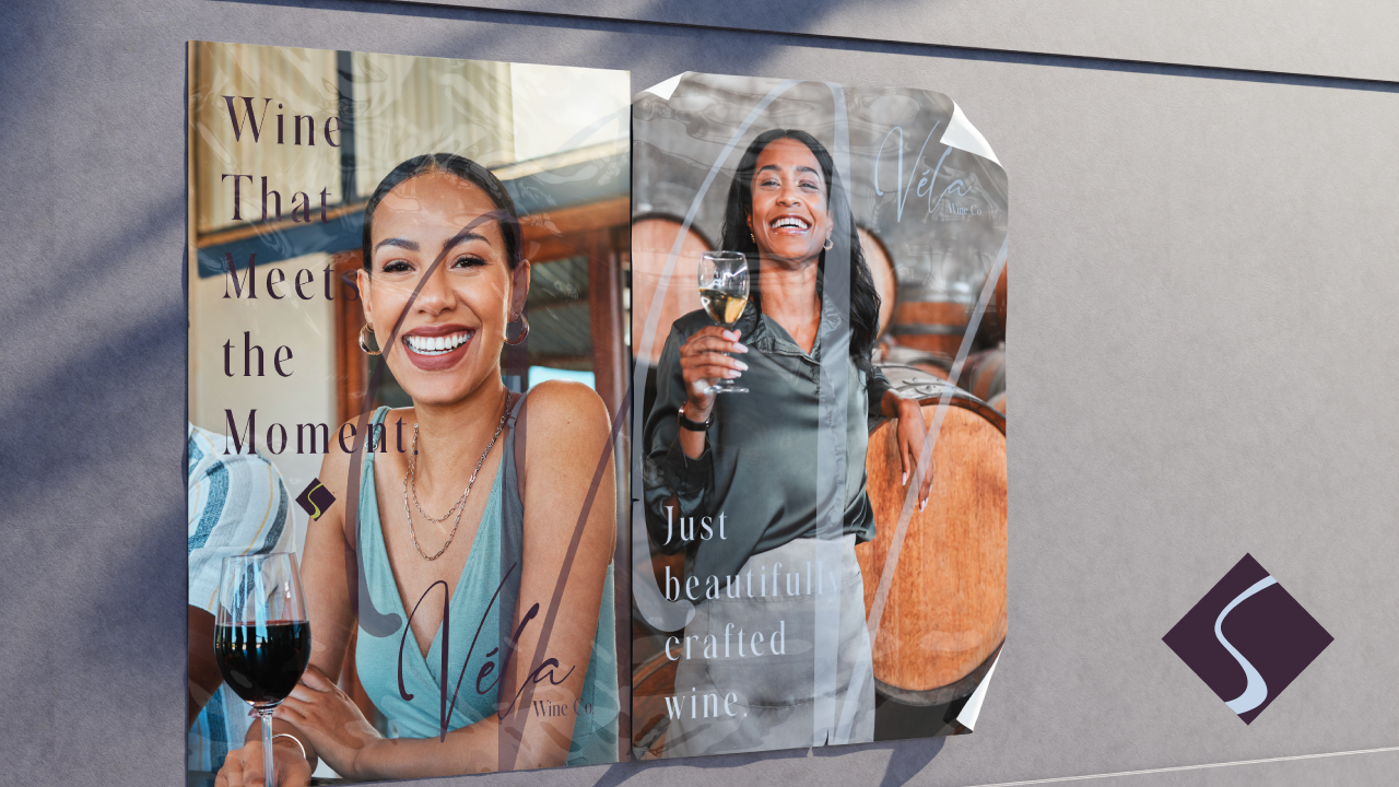 Poster Mocks ad for Vela Wine Co.