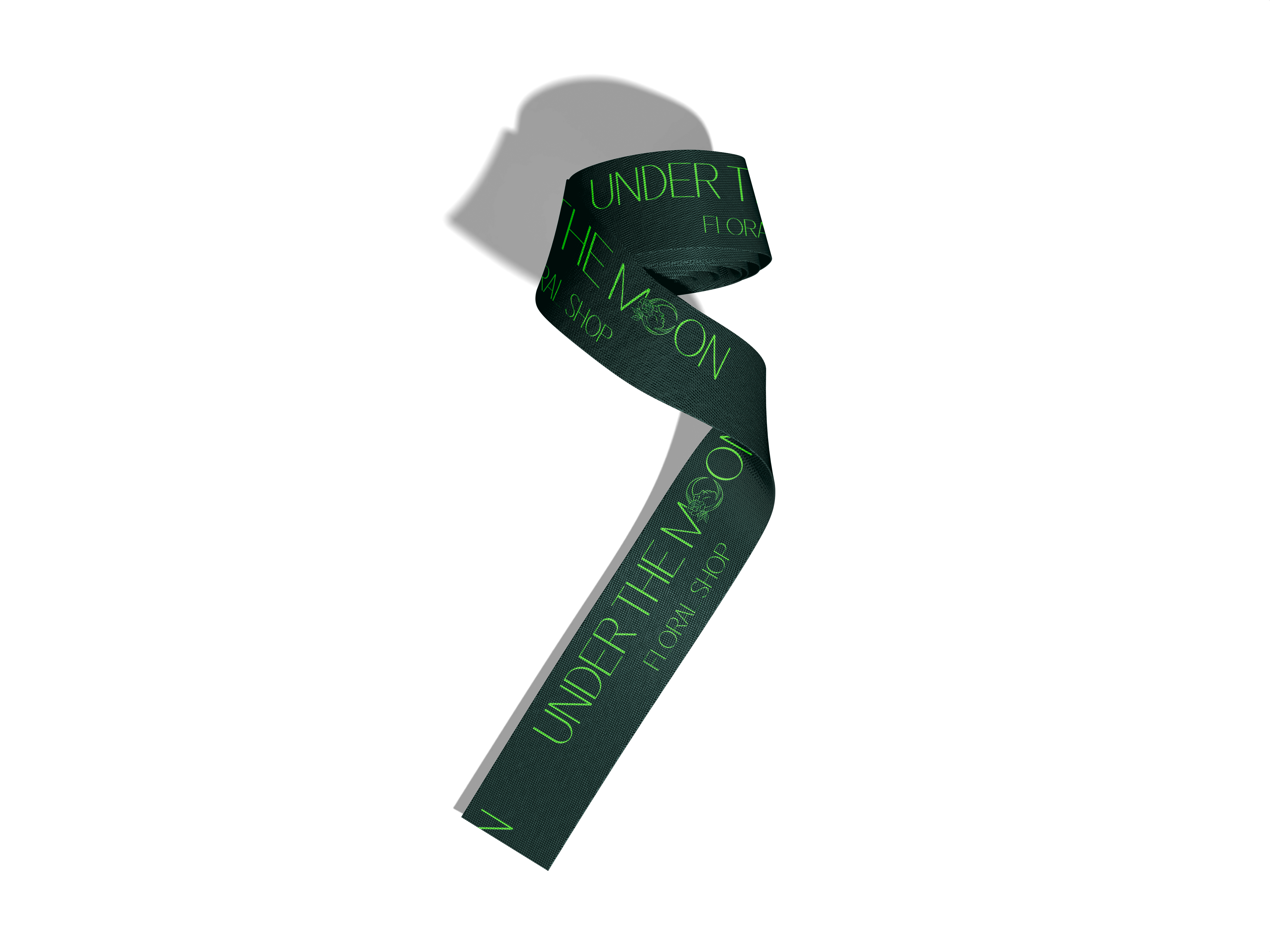 A single Under the Moon ribbon mock-up