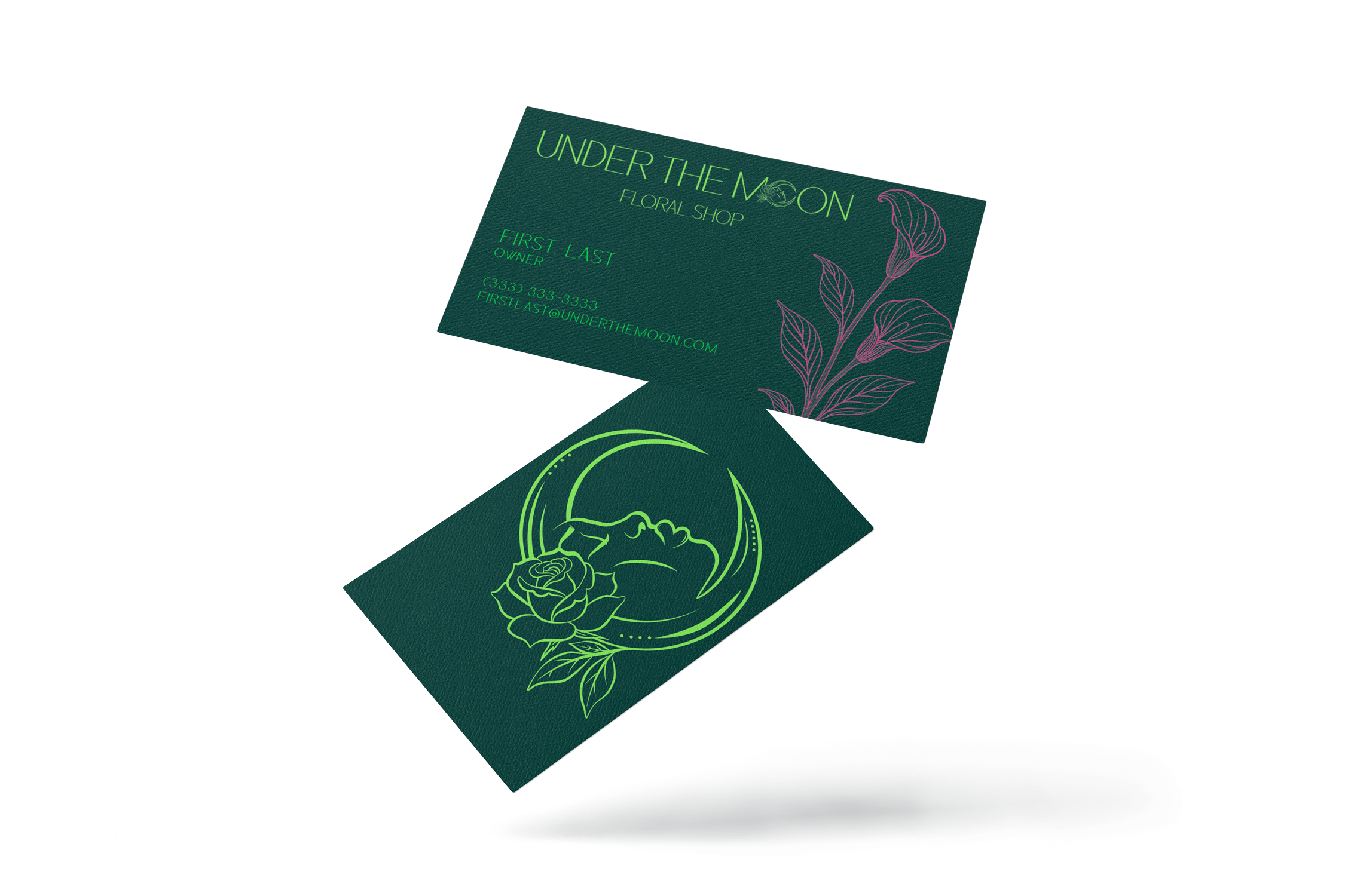 Under the Moon business cards mock-ups