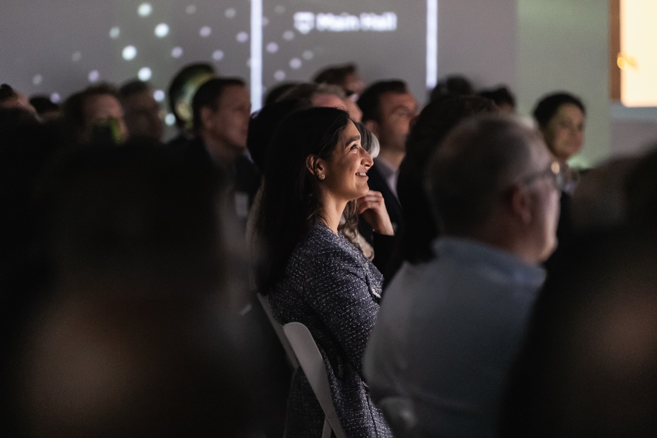 Audience member smiling