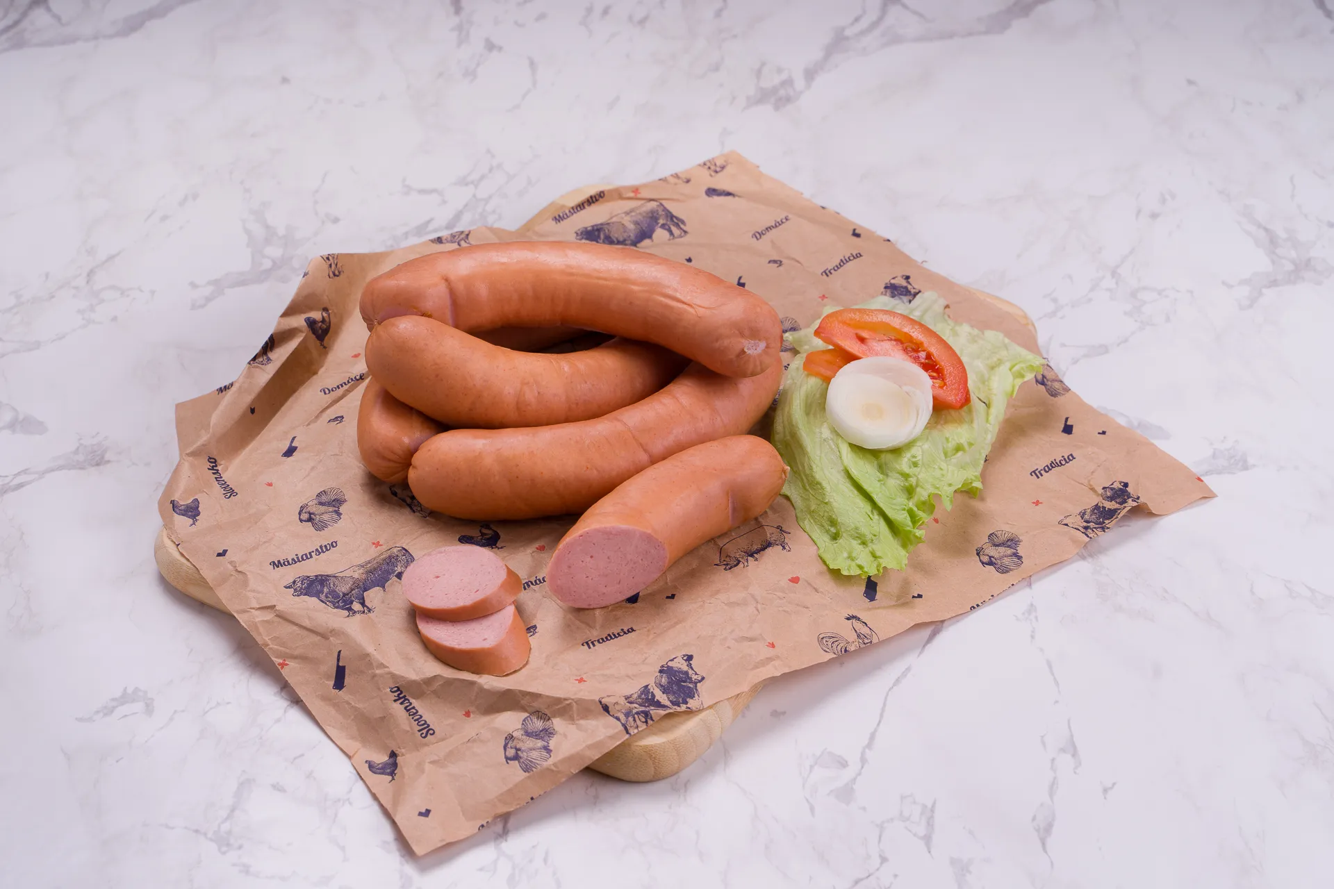 Párková klobása (pevný podiel mäsa)