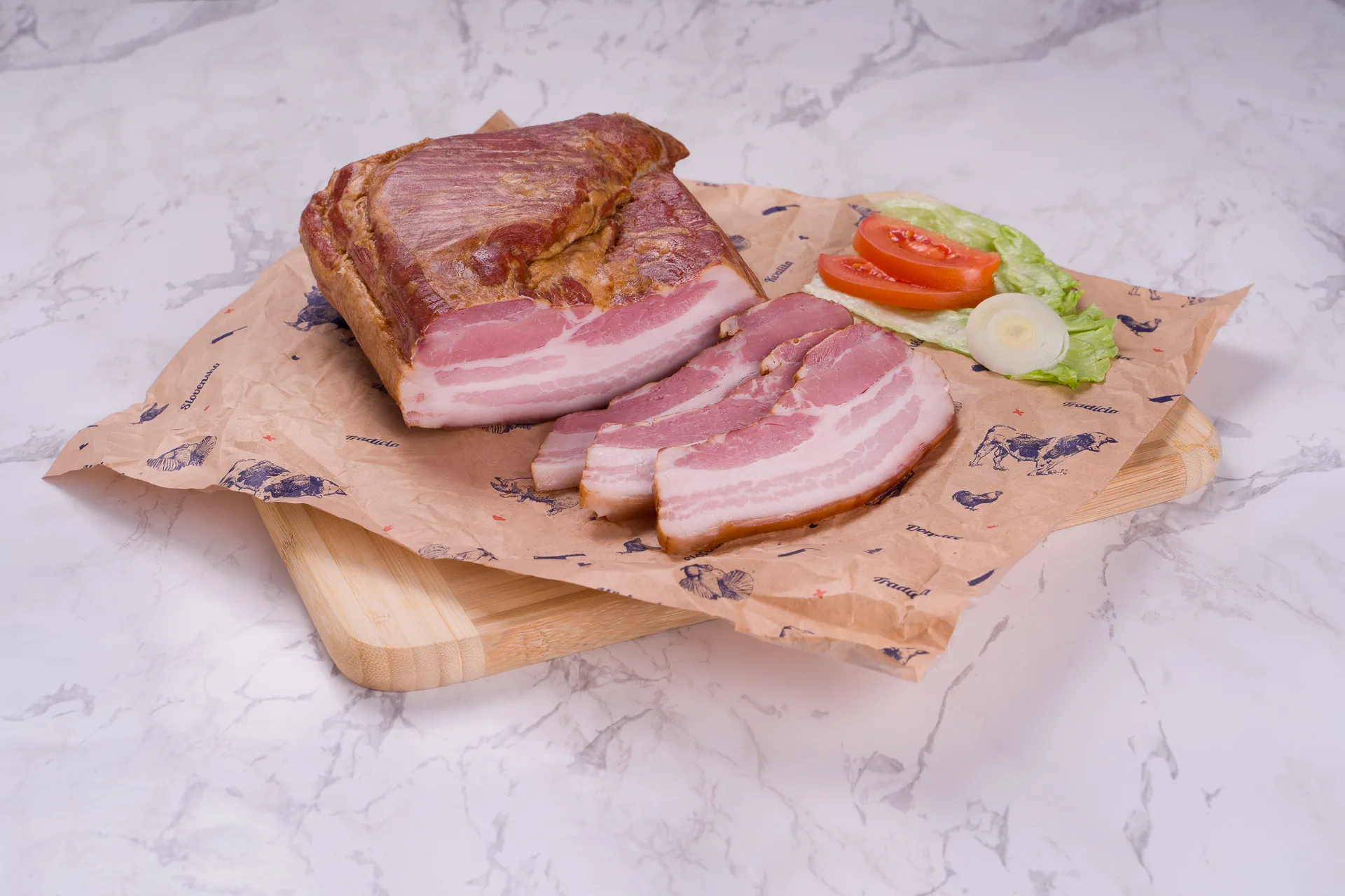 Oravská slanina údená (na sucho solená)