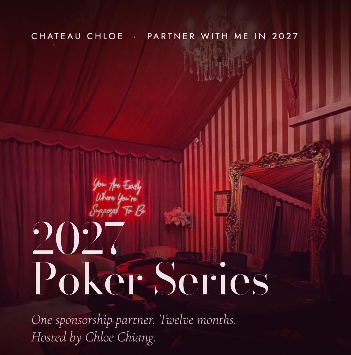 2027 Poker Series, sponsorship opportunity