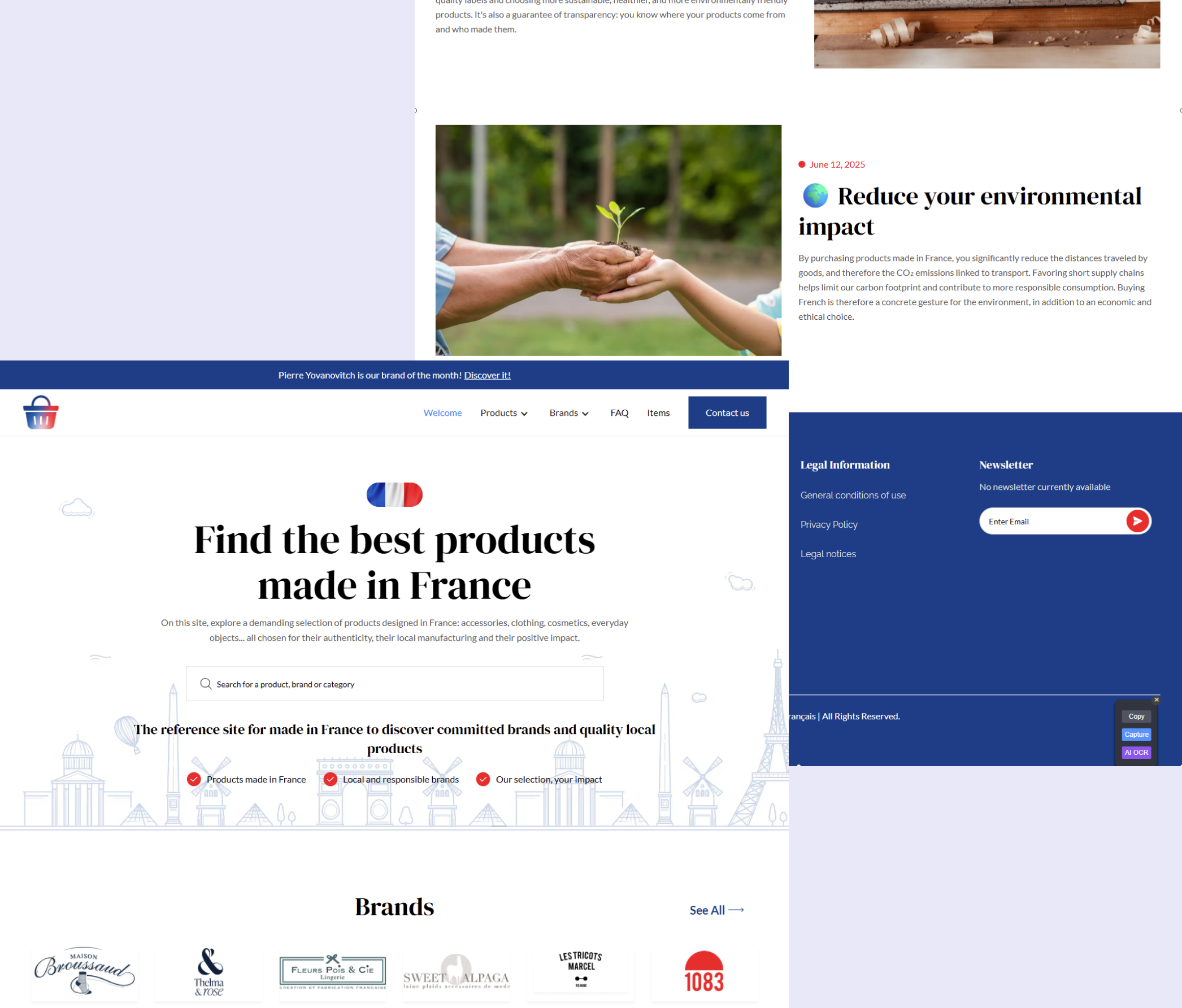 A mockup of a project