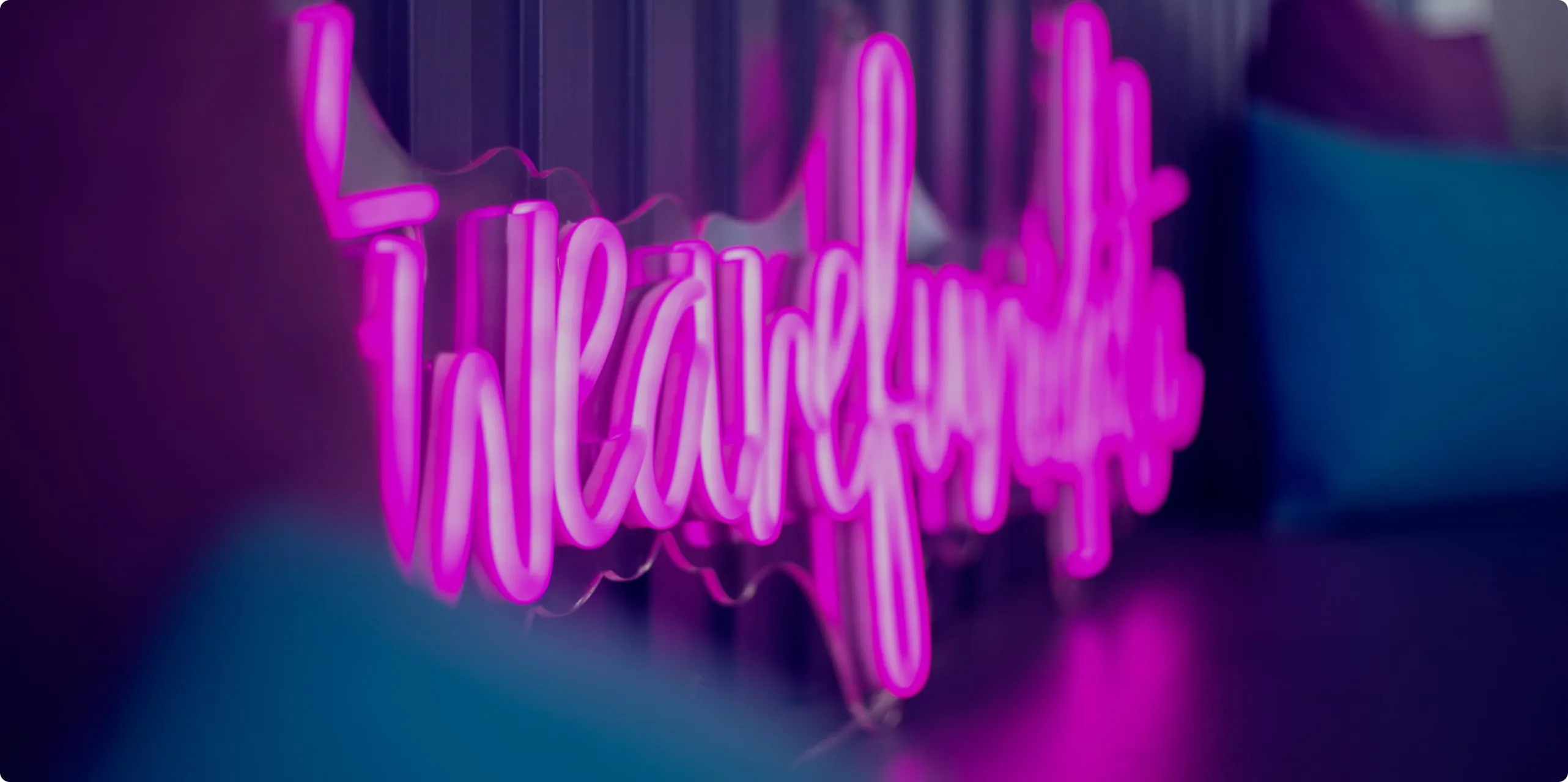 Funidata neon sign saying wearefunidata