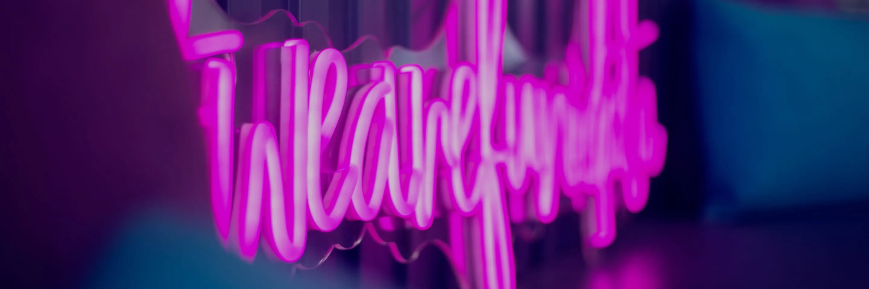 Funidata neon sign saying wearefunidata