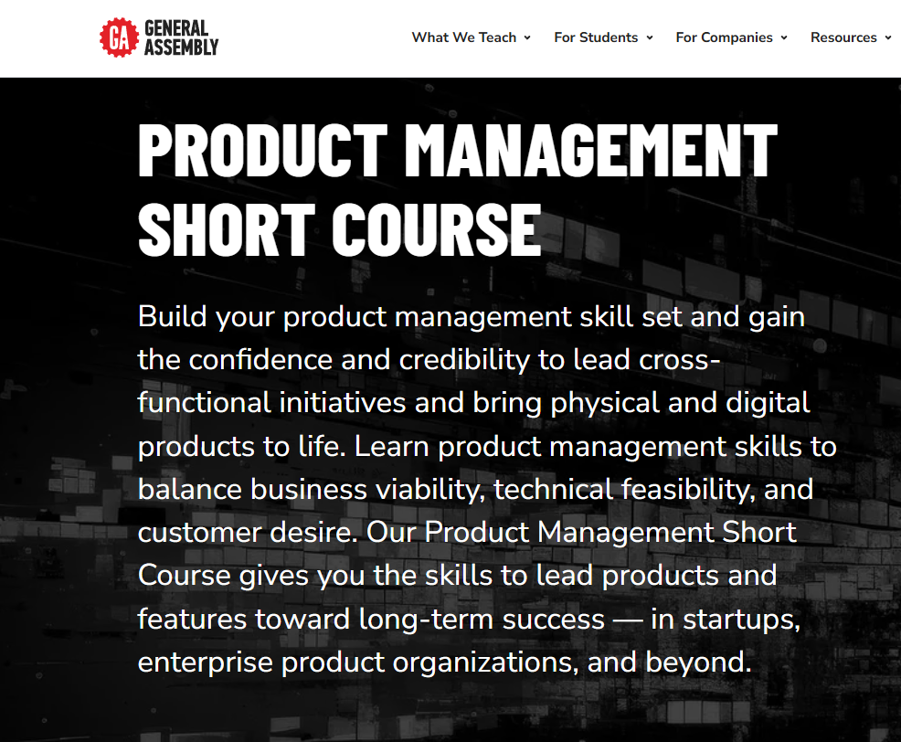 Online Product Management Course by General Assembly