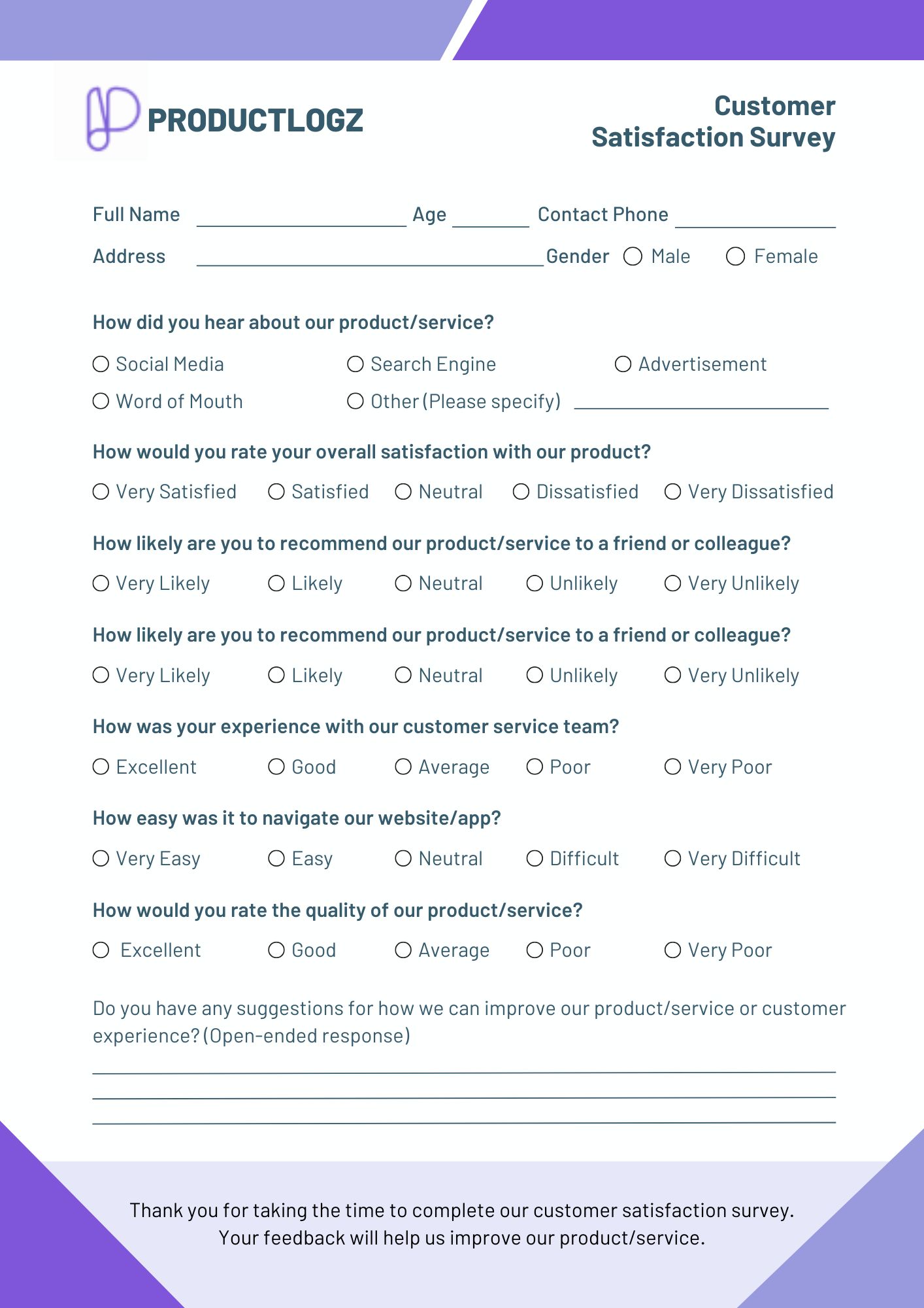 nps survey question templates