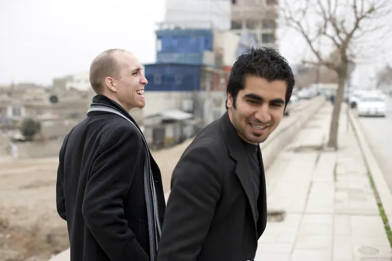 Jeremy Courtney with Iraqi journalist Kamaran Najm in 2007. Kamaran was killed in the war against ISIS in 2014.