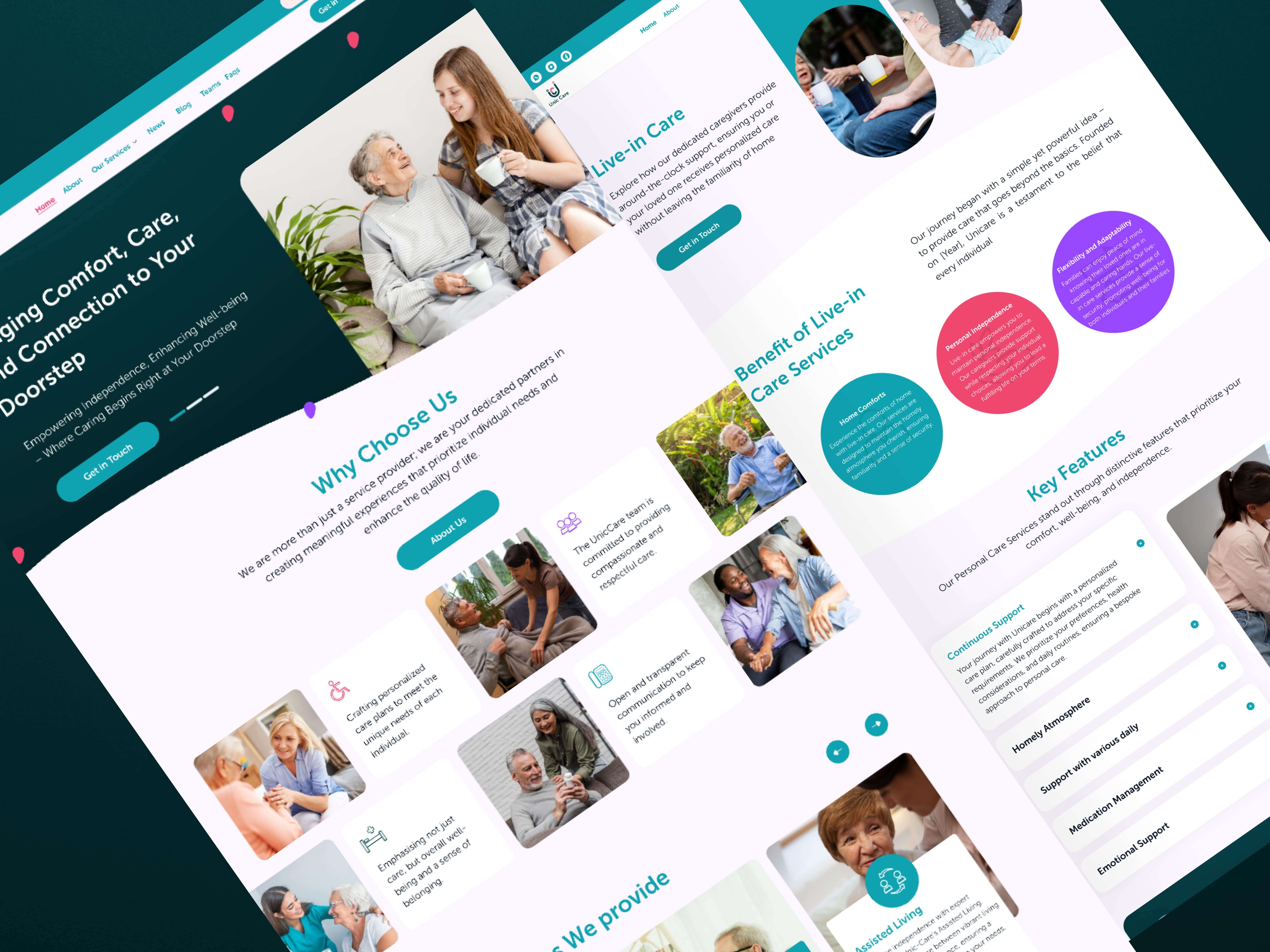 A graphical shot(Image) showing Caregiver Landing page