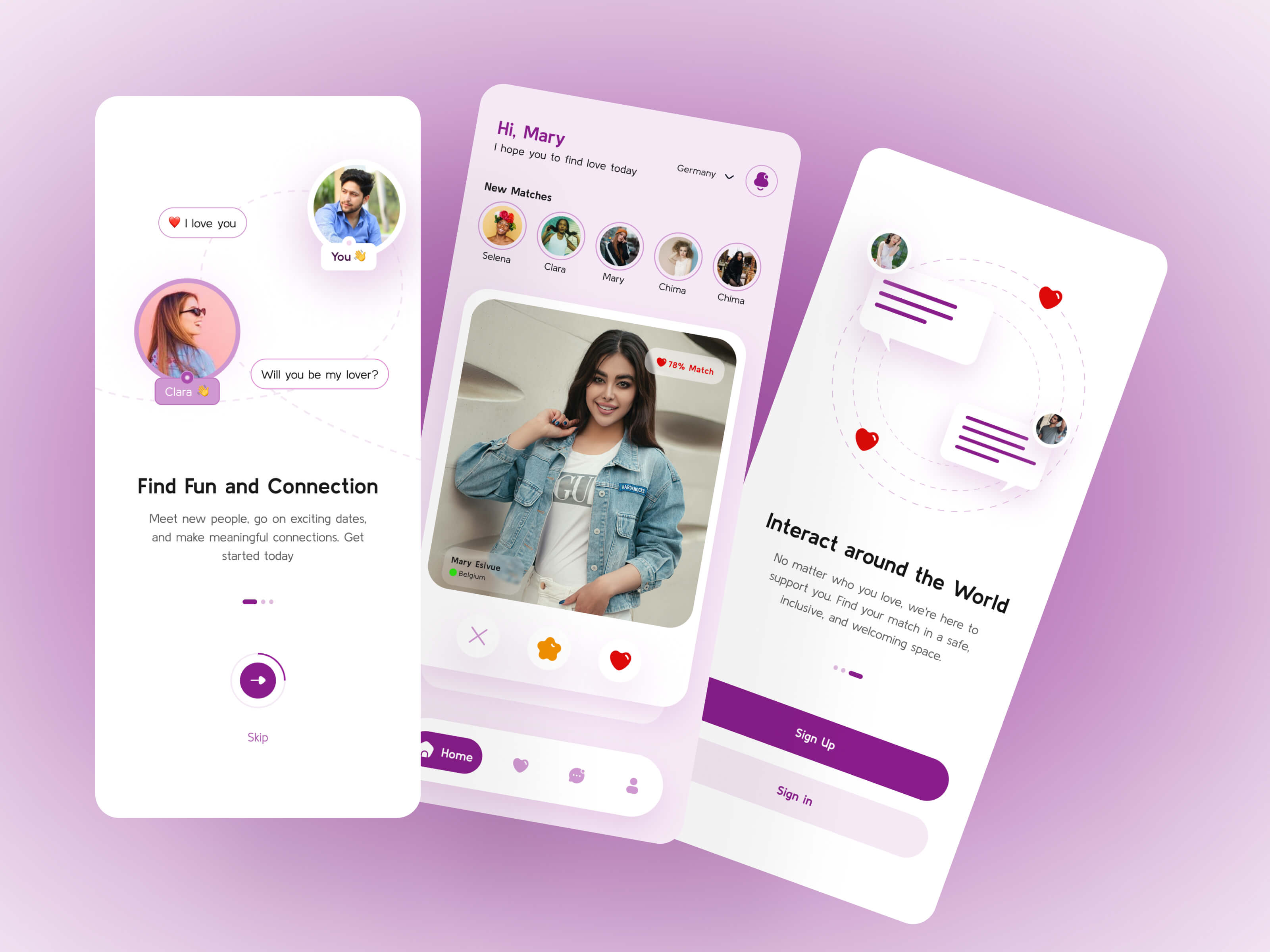 A graphical shot(Image) showing Love App