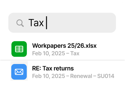 Less than one minute search in Workiro document management
