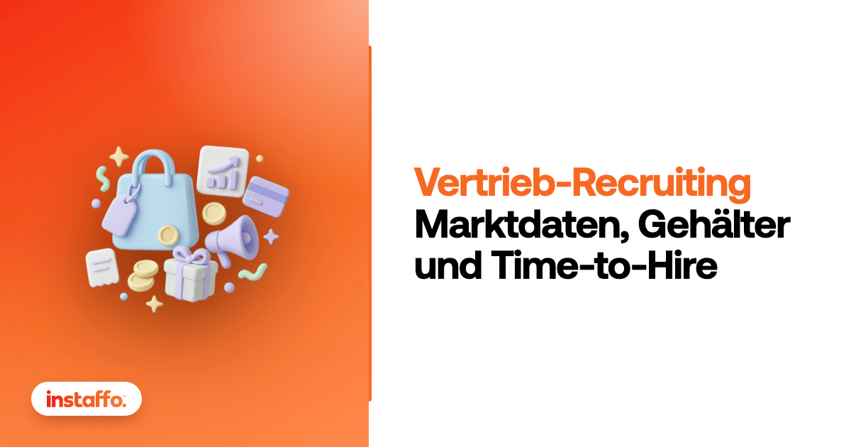 Instaffo-Vorschaukarte für die Seite Vertrieb-Recruiting mit der Zeile Marktdaten, Gehälter und Time-to-Hire.