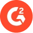 G2 company logo with white 'G' and upward arrow inside a red circular shape.