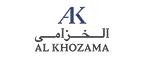 Logo with stylized letters 'AK' above Arabic calligraphy and the text 'AL KHOZAMA' below.