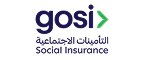 GOSI logo with Arabic text below and a green arrow pointing right.