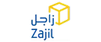 Zajil Express logo with Arabic text and a yellow 3D cube icon.