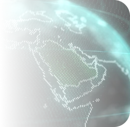 Digital 3D map highlighting the Arabian Peninsula in green with surrounding regions in a blue-green grid pattern.