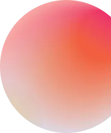 Blurry circular gradient with shades of pink, red, and orange on a light background.