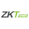 Logo with stylized text combining 'ZKTeco' in black and green colors.