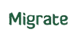 Migrate company logo with stylized design.