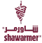 Shawarmer restaurant logo featuring a red and white stylized shawarma skewer with Arabic and English text.