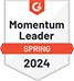 Momentum Leader Spring 2024 badge with red and gray design.