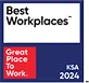 Great Place to Work Best Workplaces KSA 2024 award badge.