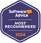 Software Advice Most Recommended 2024 badge with a thumbs-up icon.
