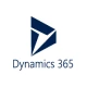 Microsoft Dynamics 365 logo with blue geometric shapes forming a stylized 'D' above the text 'Dynamics 365'.
