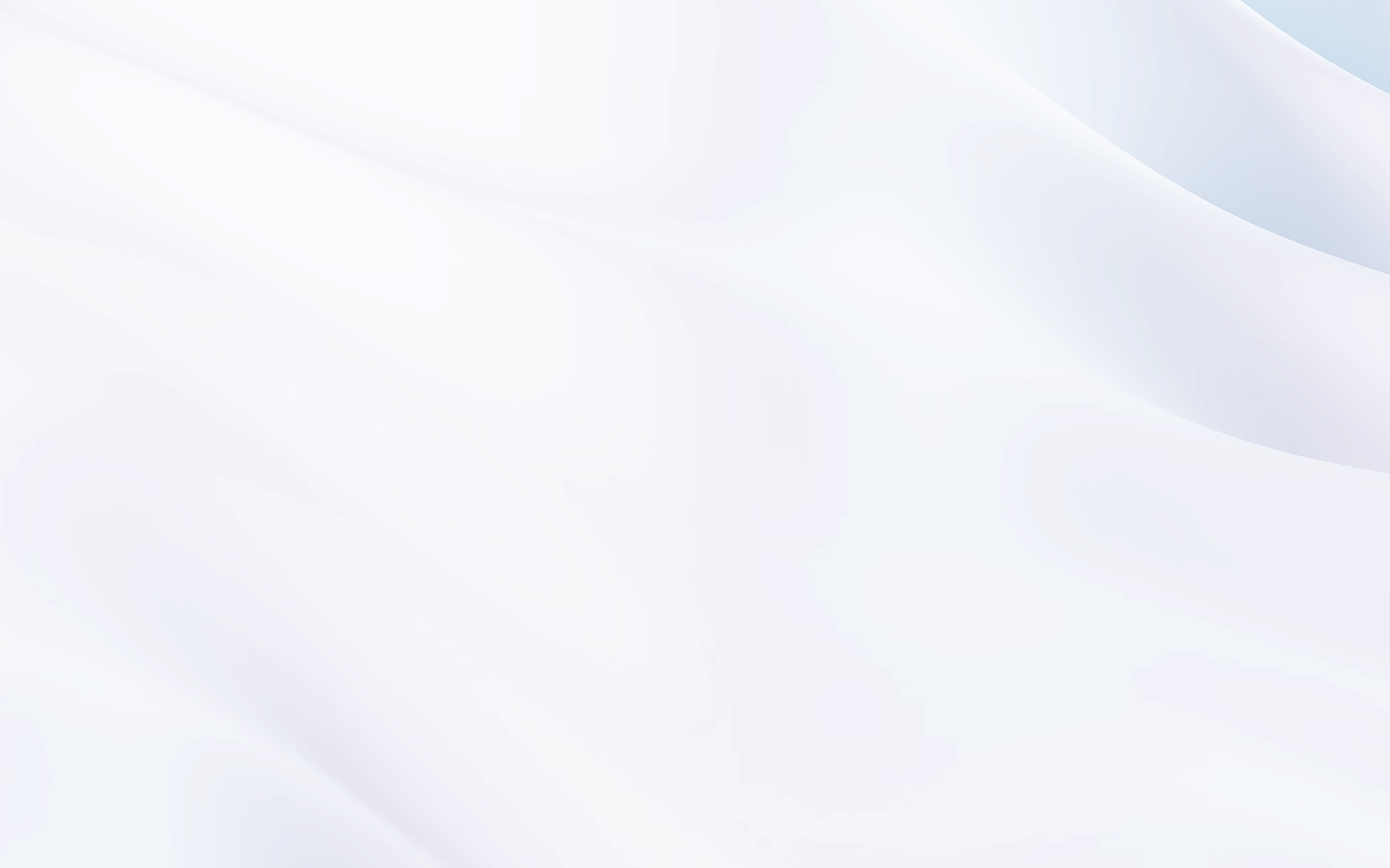 Smooth, flowing fabric-like waves in soft white and light blue tones.