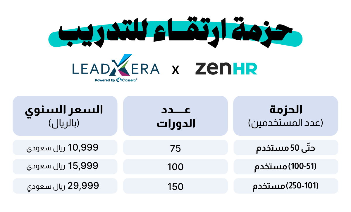 اطلب عرض توضيحي لمنصة Classera لإدارة التعلُّم والتي تتكامل مع ZenHR