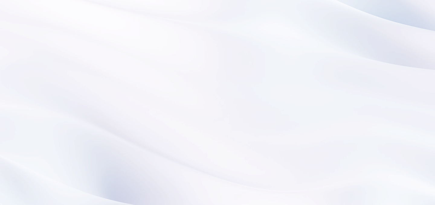 Abstract smooth flowing white and light blue wave patterns creating a soft, fluid background.