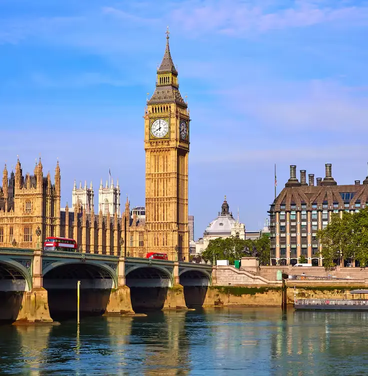 Big Ben and Westminster Bridge in London
