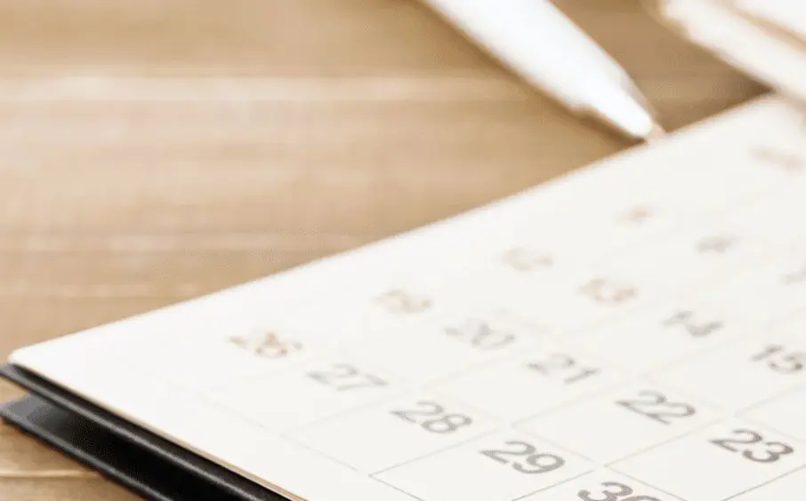 Wall calendar with booked dates