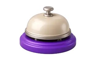 Serviced accommodation reception bell