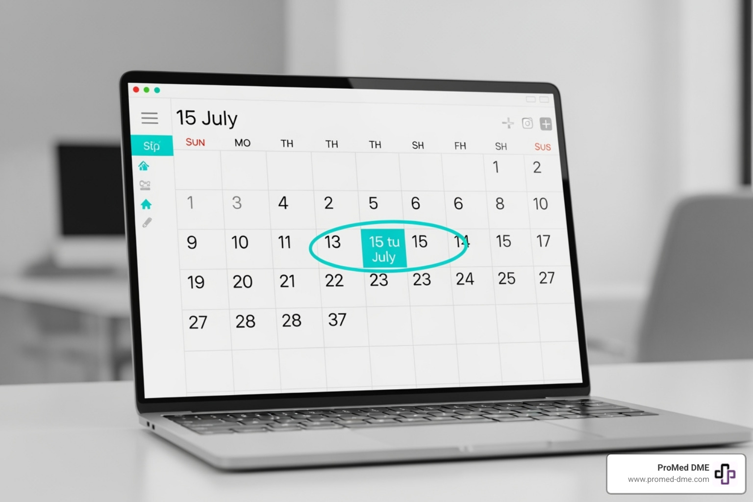 Calendar with a "Tech Vacation" marked on it - cgm out of pocket