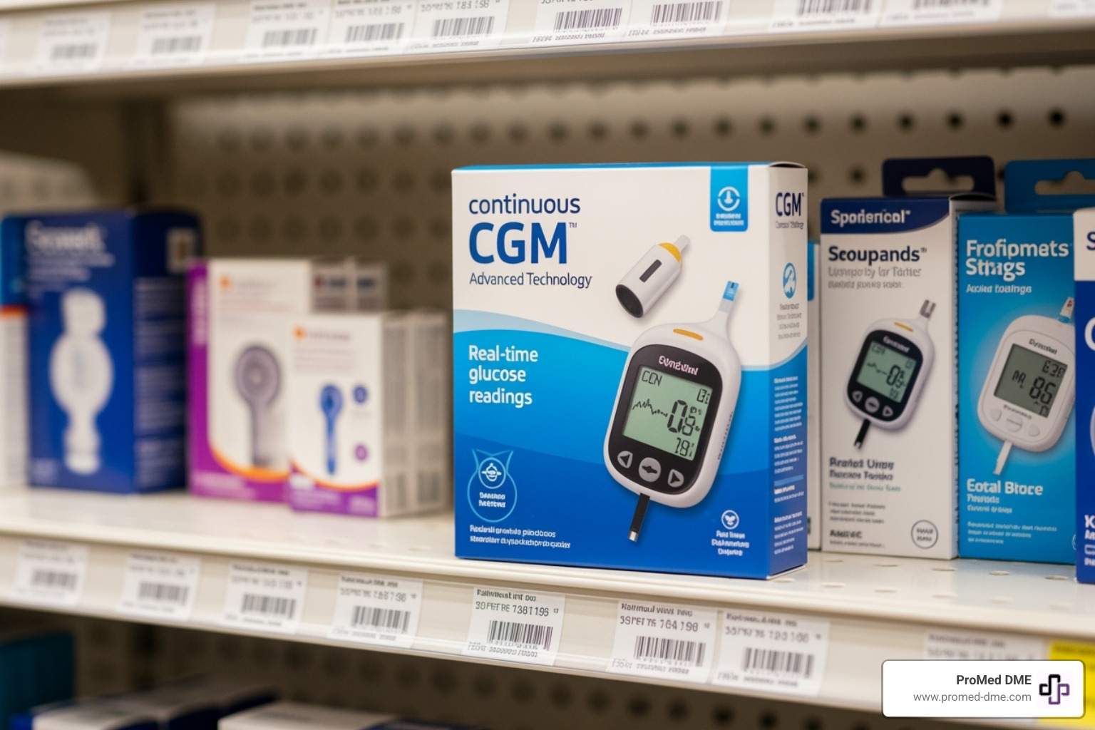 OTC CGM box on a store shelf - cgm out of pocket