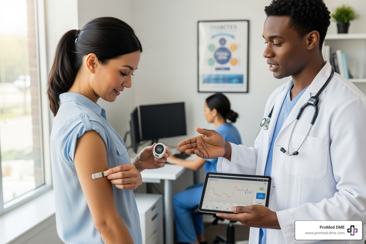 Components of a CGM system: a sensor, a transmitter, and a display device (smartphone) - how to get cgm